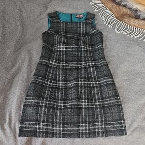 Boden Gray Plaid Wool Dress